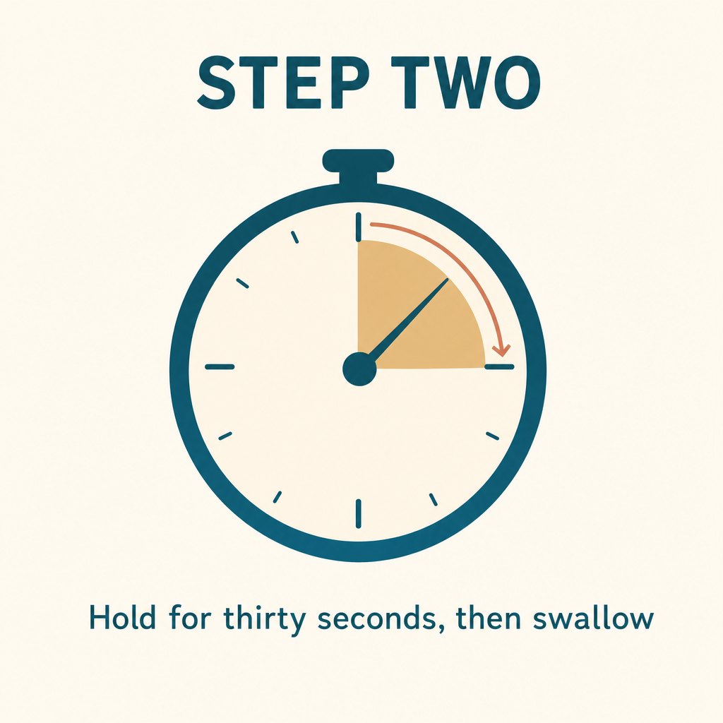 hold thirty seconds, step two