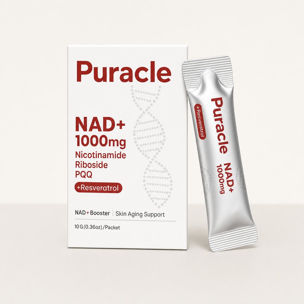 Puracle Liquid NAD+ carton with one sachet
