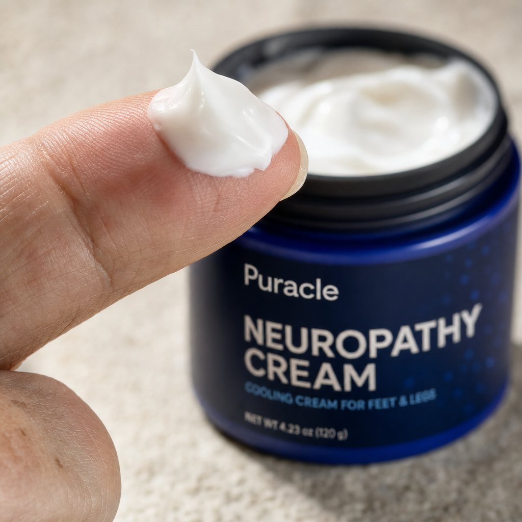 The whipped texture on a fingertip