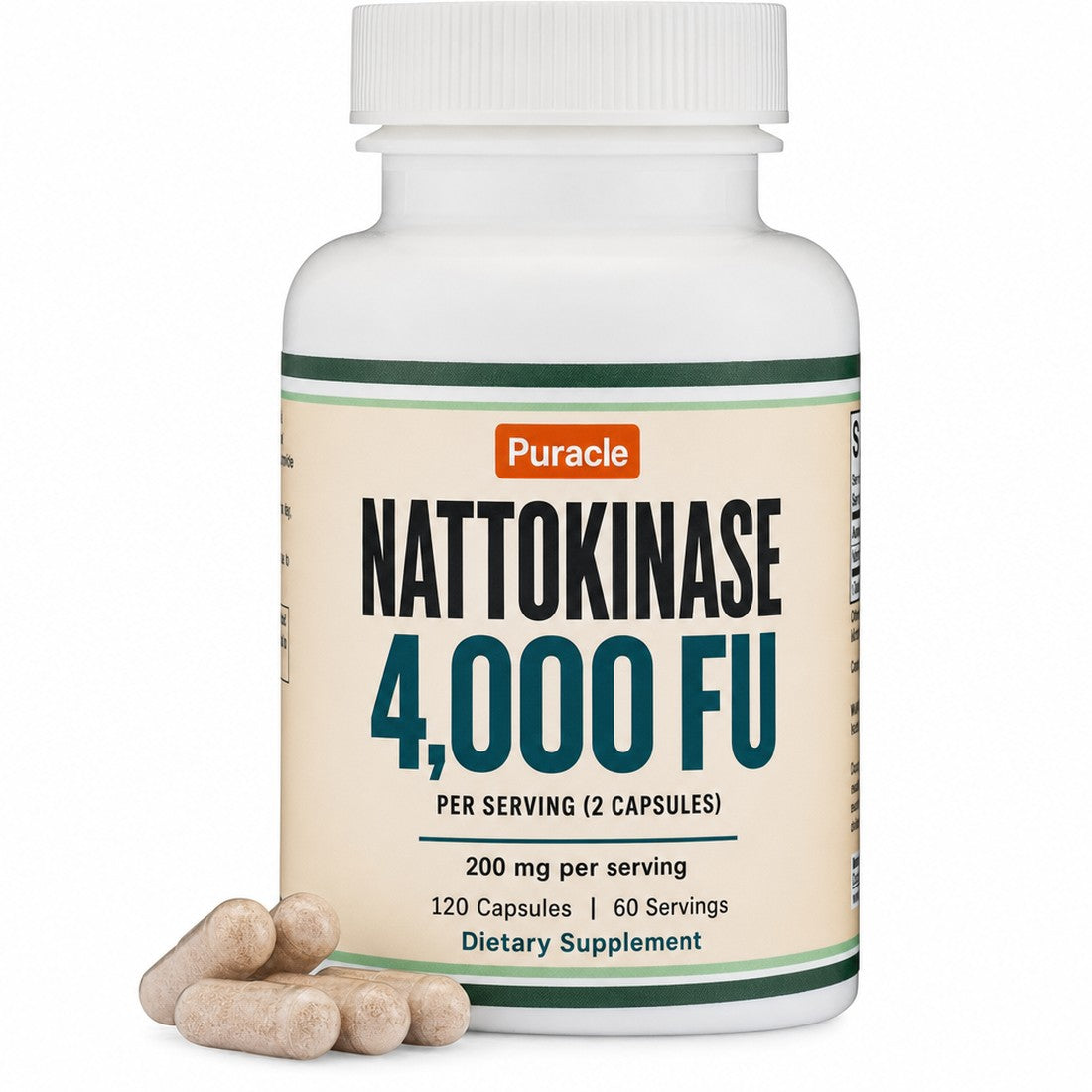 Puracle Nattokinase 4,000 FU — Per Serving, Not Per Bottle