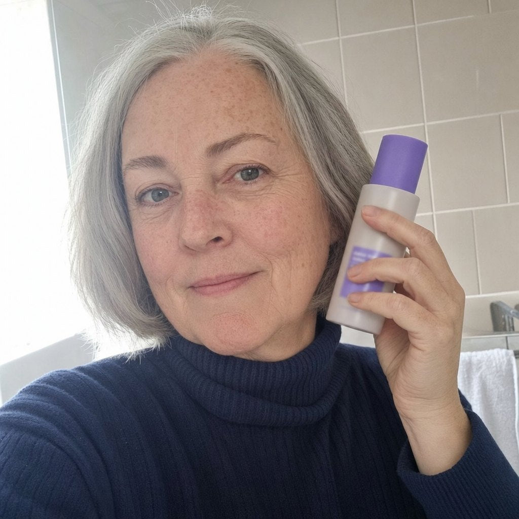 Diane, 62, holding the bottle