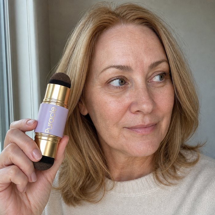 A customer holding the touch-up stick