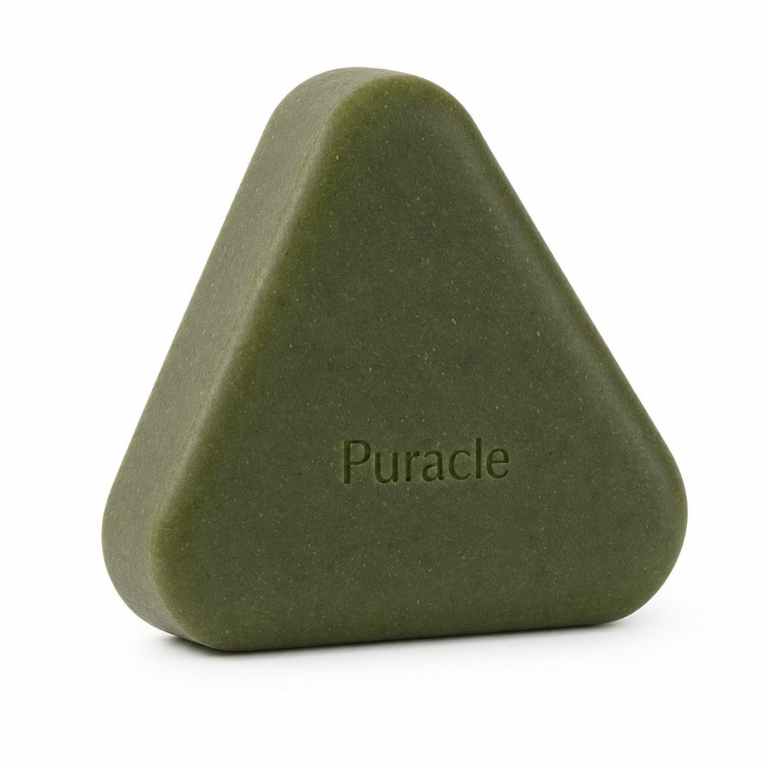 The bar, a triangular green block, on pure white