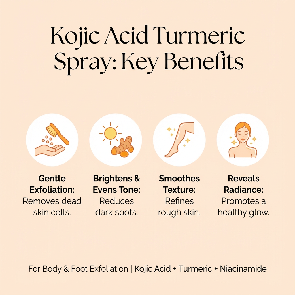 Key benefits of the kojic acid turmeric spray