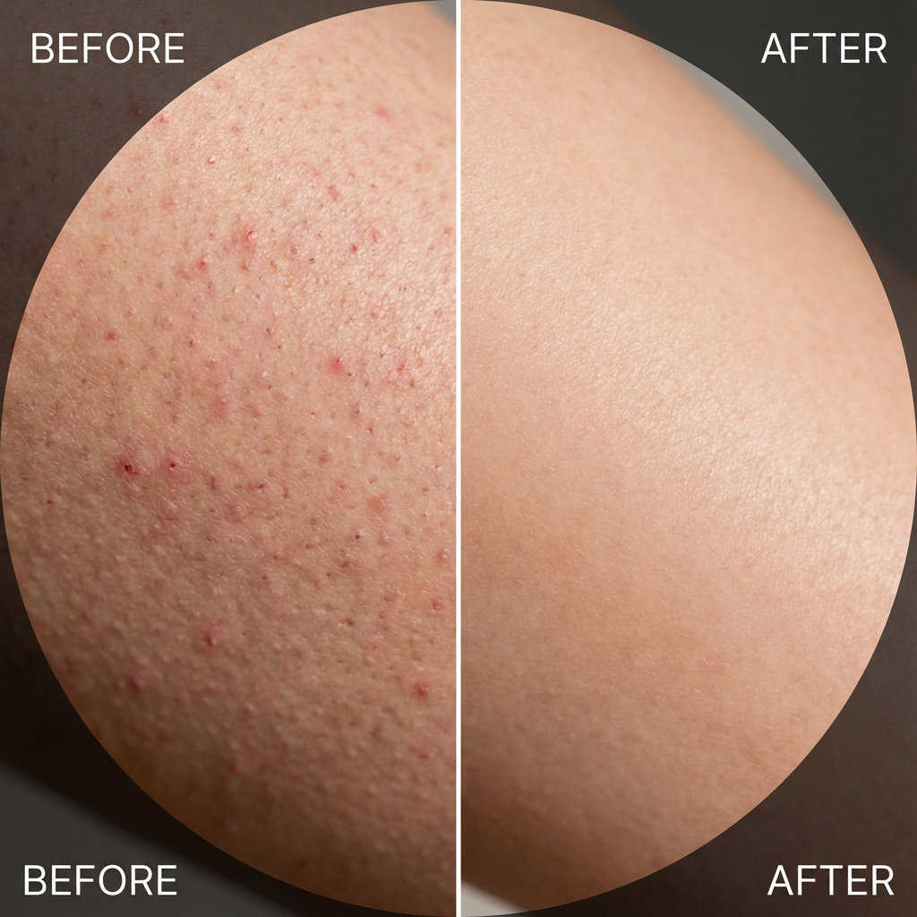 Before and after - skin texture