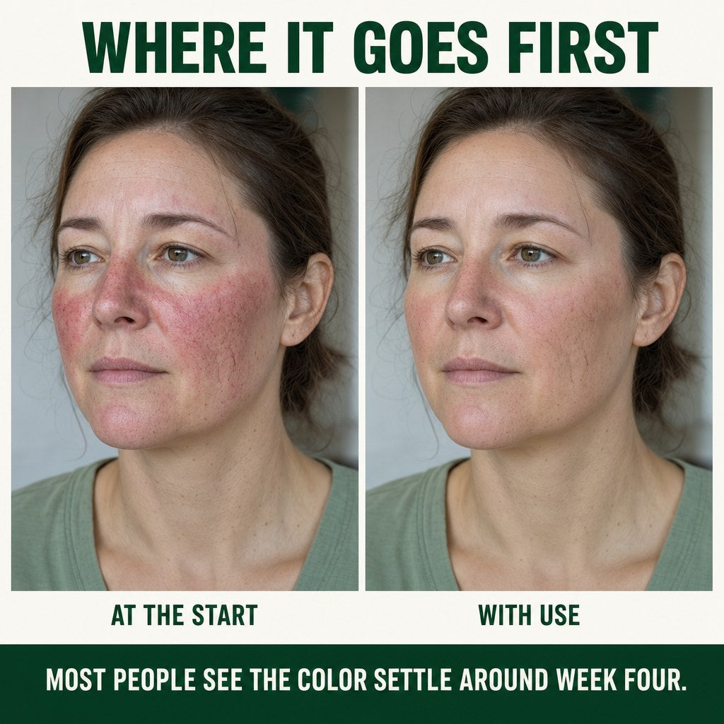 At the start and with use - where the color goes first