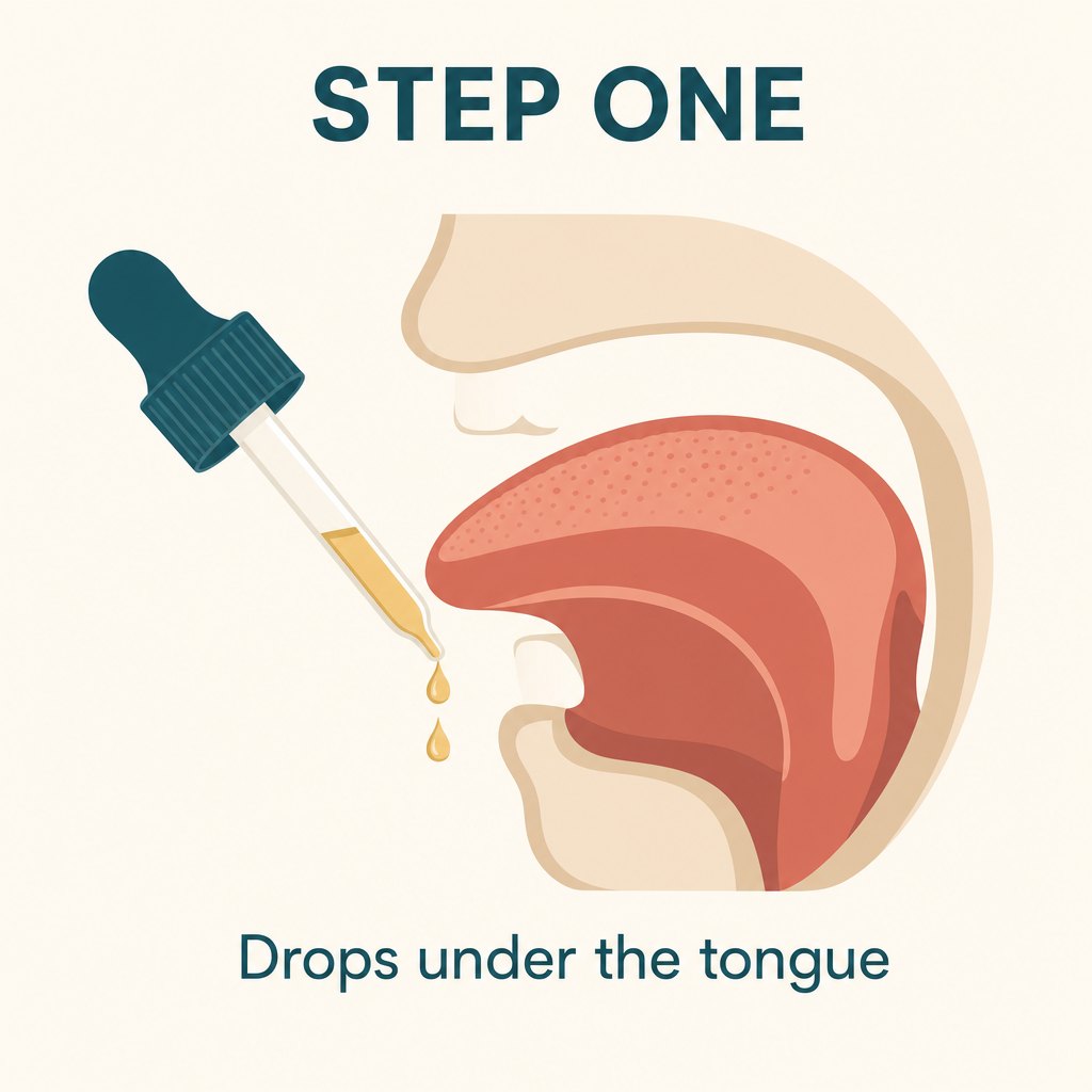 drops under the tongue, step one