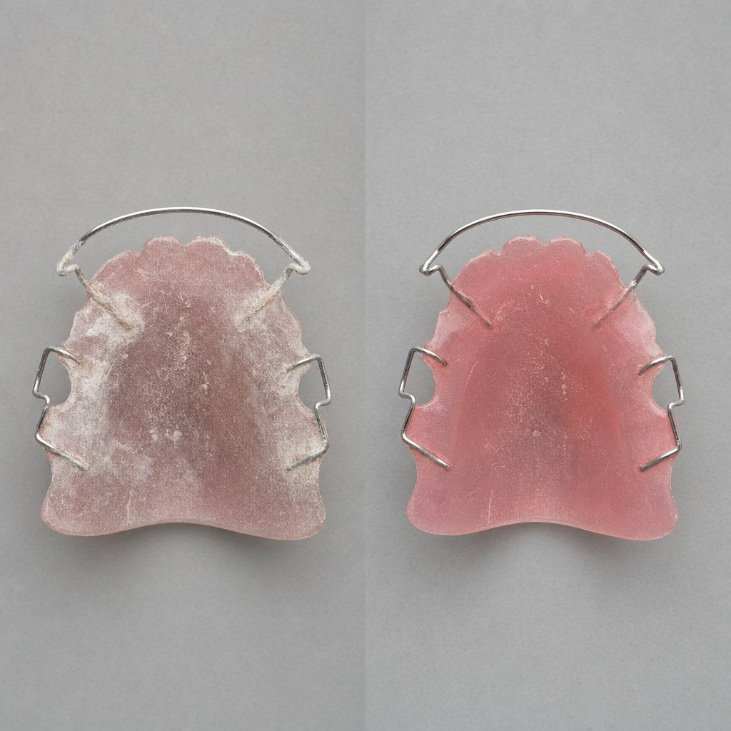 A Hawley retainer before and after one cycle