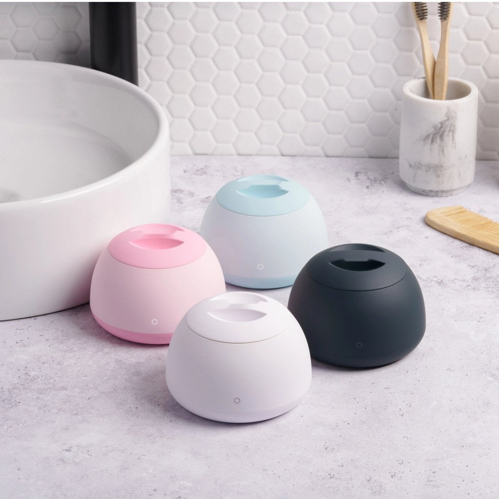 All four colours together on a bathroom counter