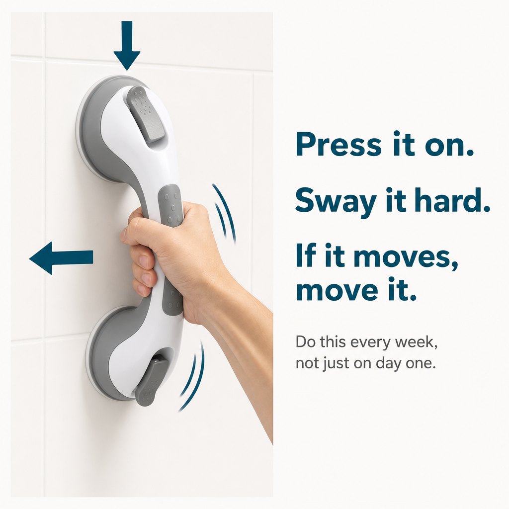 Press it on, sway it hard, and check it weekly