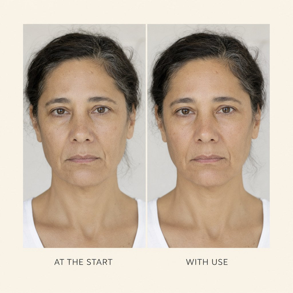 The same face at the start and with use