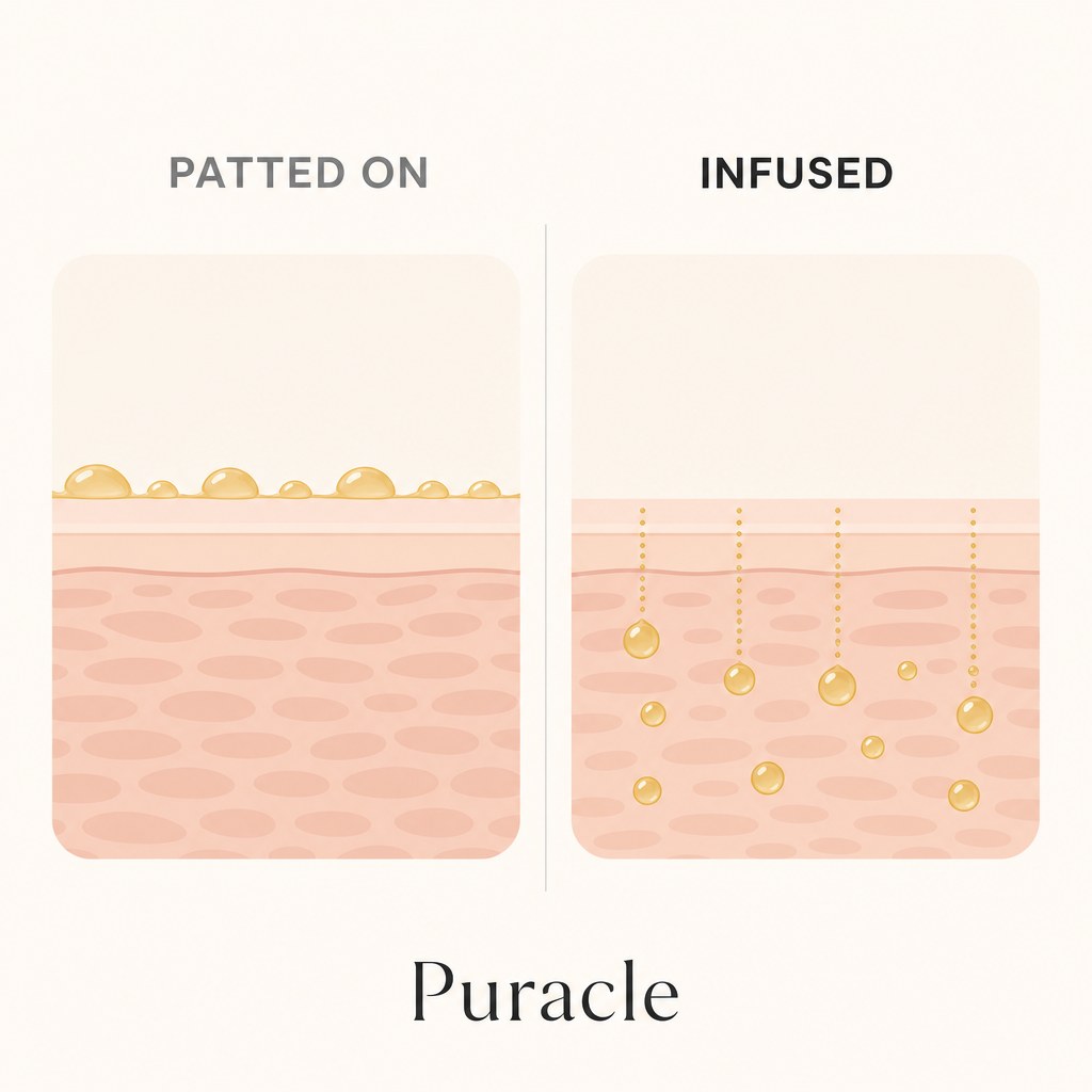 Where a patted-on serum ends up against an infused one