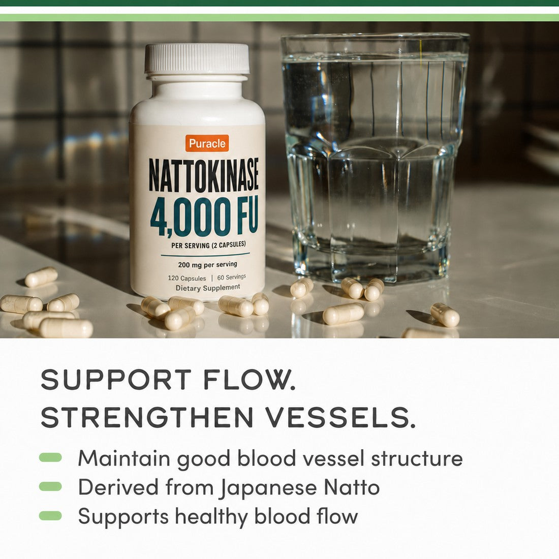 Puracle Nattokinase 4,000 FU — Per Serving, Not Per Bottle