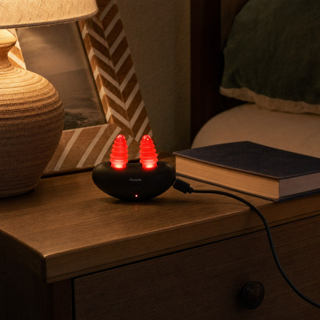 Charging by USB-C on a nightstand