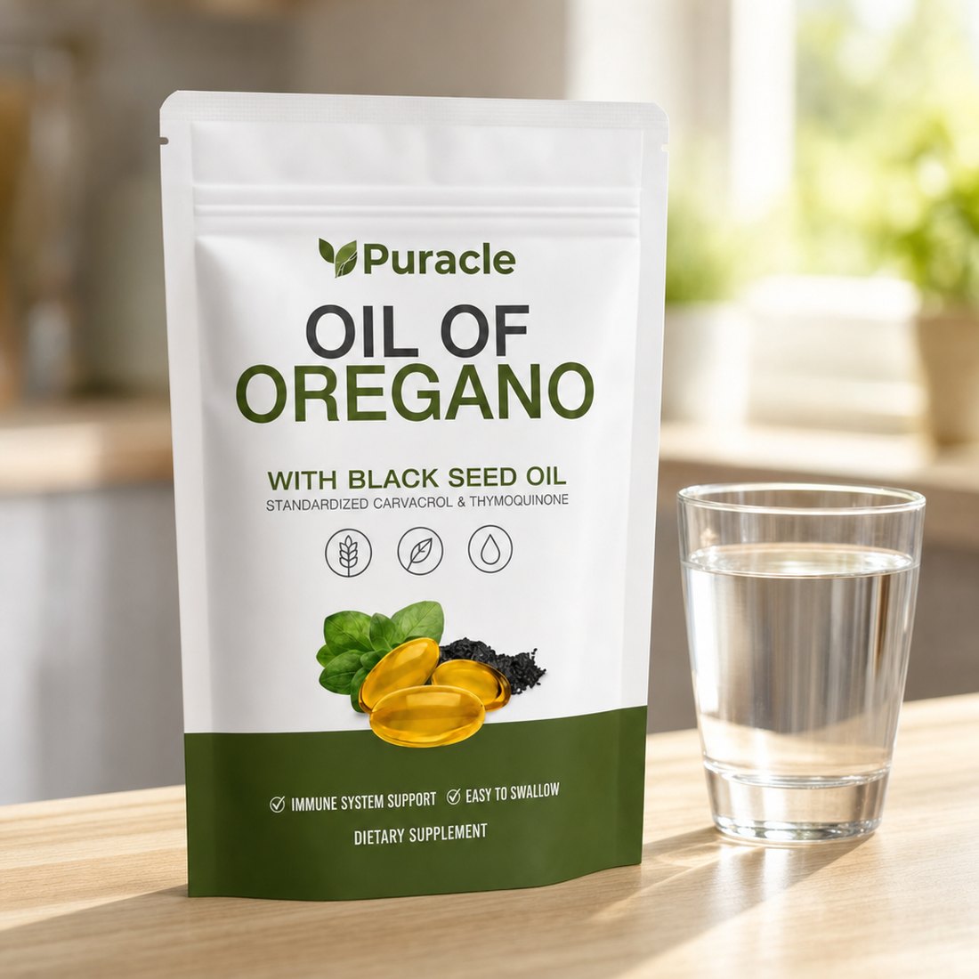 Puracle Oil of Oregano with Black Seed Oil