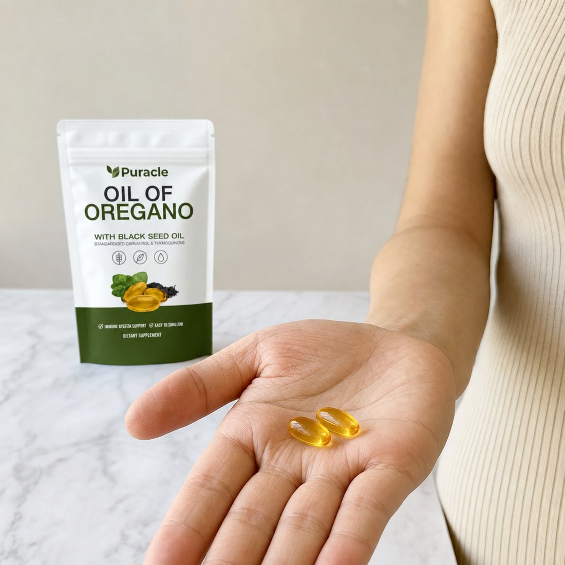 Puracle Oil of Oregano with Black Seed Oil
