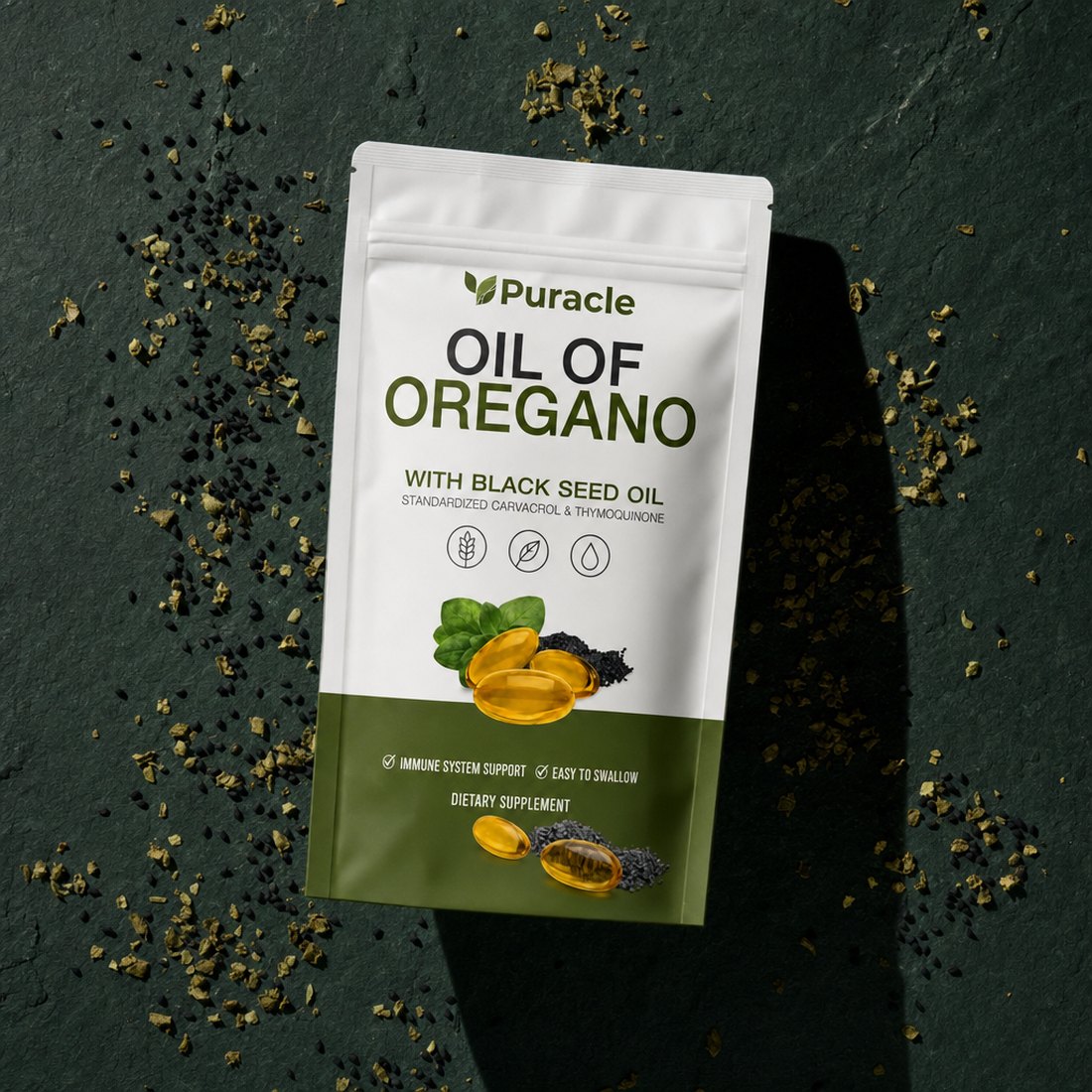 Puracle Oil of Oregano with Black Seed Oil