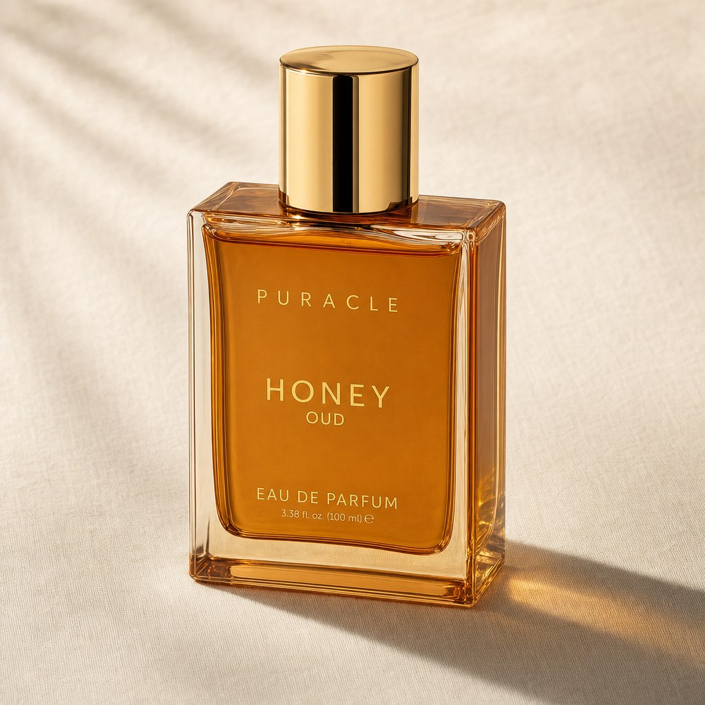 Honey Oud eau de parfum, 100 ml amber flacon