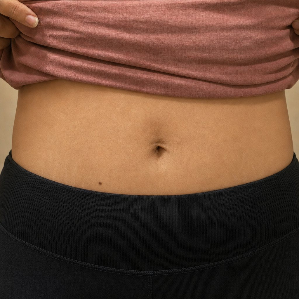 The same midsection at week eight
