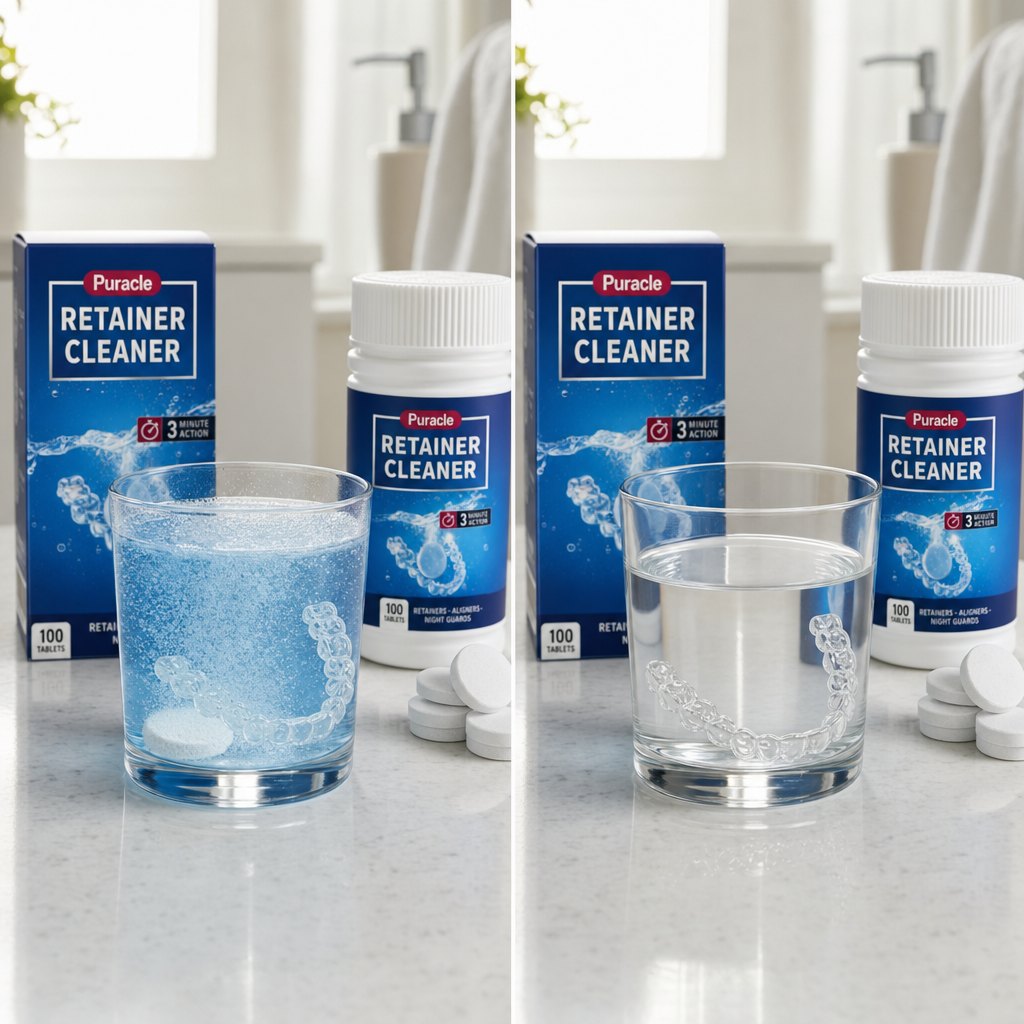 A tablet working in a glass, start to finish