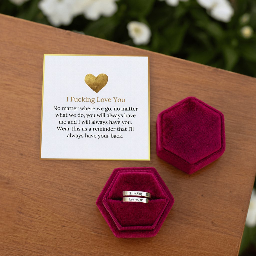 Card, closed box and open box laid out