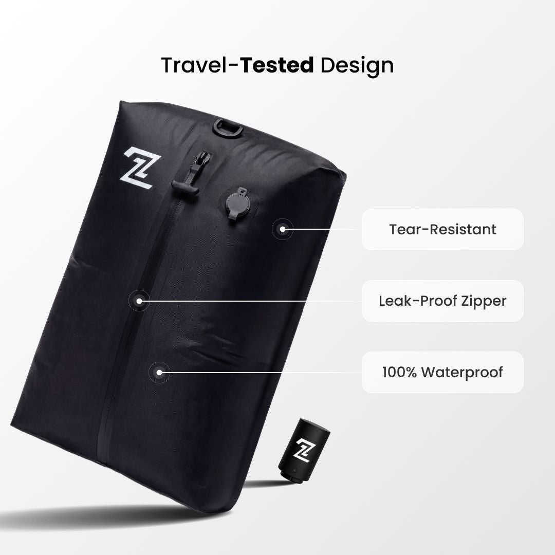 Travel-tested design: tear-resistant, leak-proof zipper, waterproof