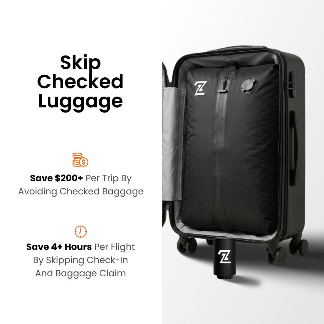 Skip checked luggage - save on baggage fees and check-in time